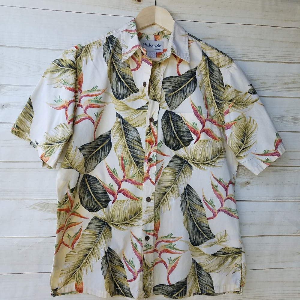 Bishop St. M aloha Hawai`ian shirt cotton